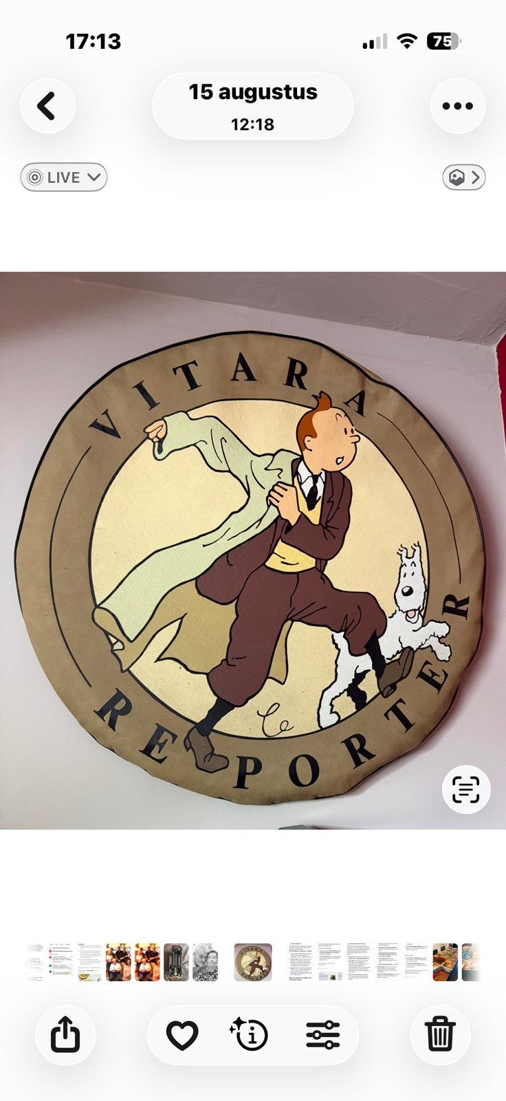 Housse vintage Tintin pour roue de secours Vitara, Enlèvement, Tintin