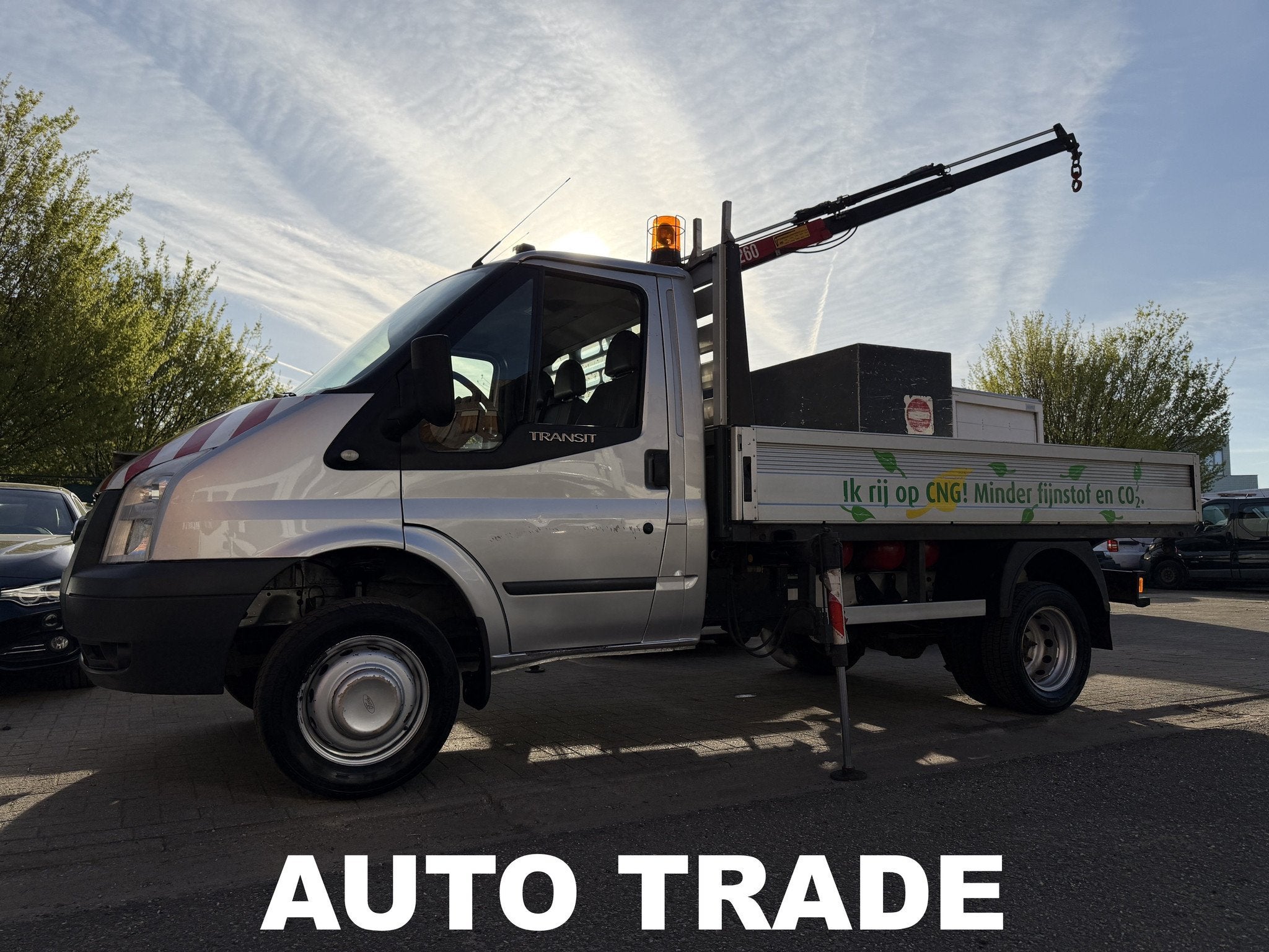 Ford Transit 2.2| CNG | Kraan | Open bak | Keuring | 1J Gara, Auto's, Voorwielaandrijving, Gebruikt, 4 cilinders, CNG (Aardgas)