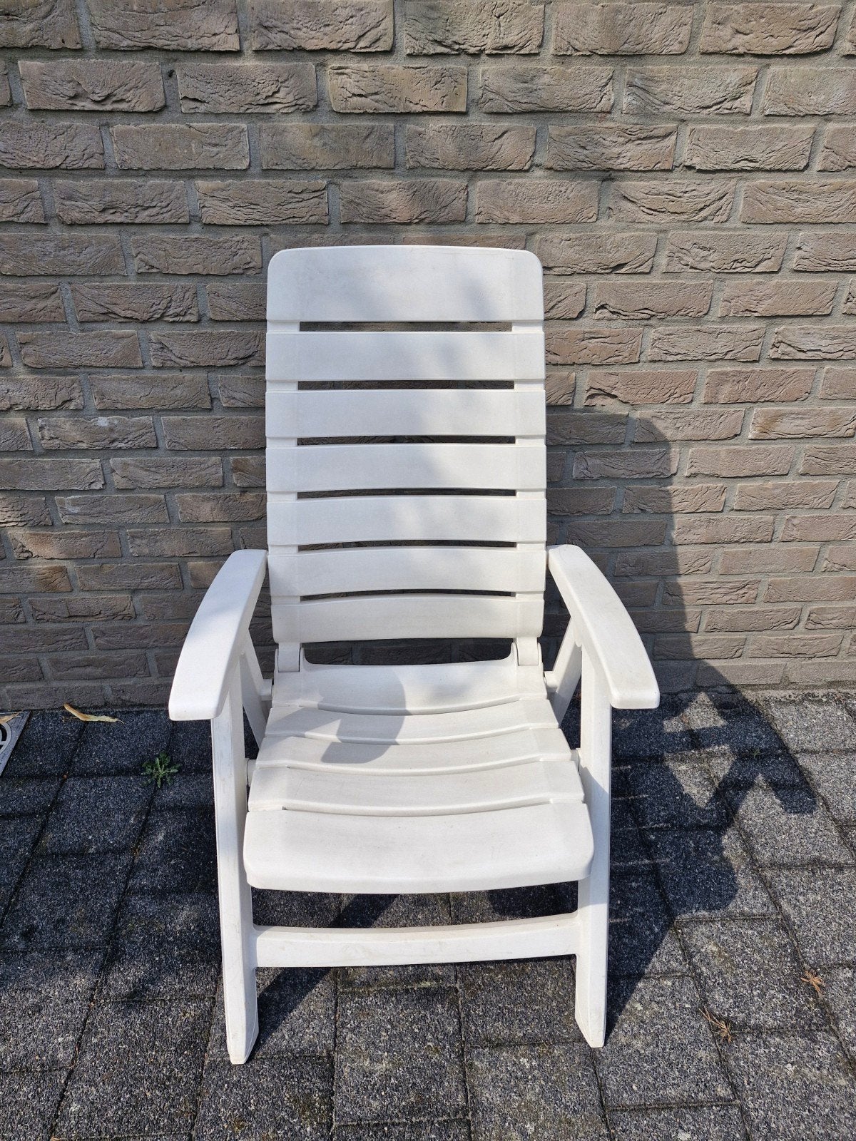 4 Tuinstoelen Hartman wit, Tuin en Terras, Ophalen, Gebruikt, Plastic