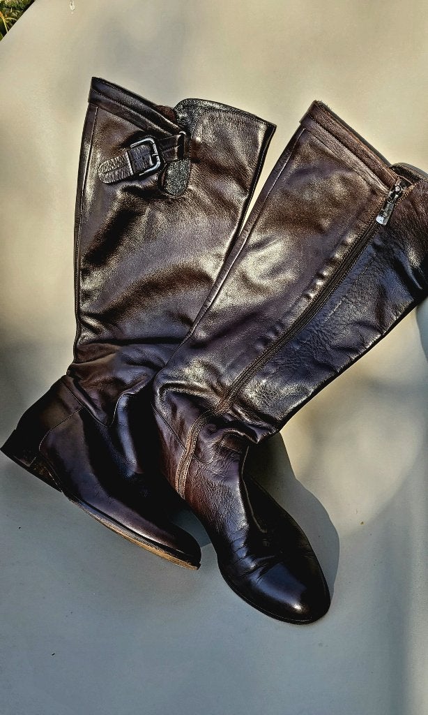 Bottes tout cuir "Benoît C" Taille 38, Brun, Enlèvement, Porté, Bottes hautes