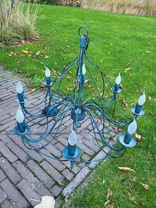 Kroonluchter Filo, 8-lamps, blauwzwart, metaal, Ø 78 cm, Huis en Inrichting, Lampen | Kroonluchters, Ophalen, Metaal