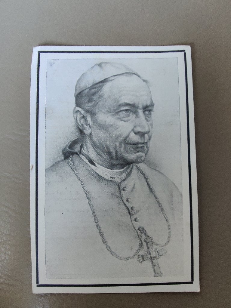 doodsprentje bisschop Waffelaert, Verzamelen, Ophalen, Bidprentje