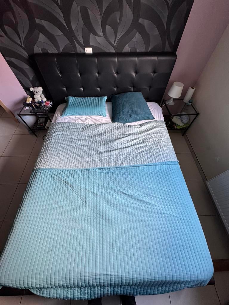 Lit 160 x 200 avec sommier, Maison & Meubles, Enlèvement, Utilisé, 200 cm, Bois