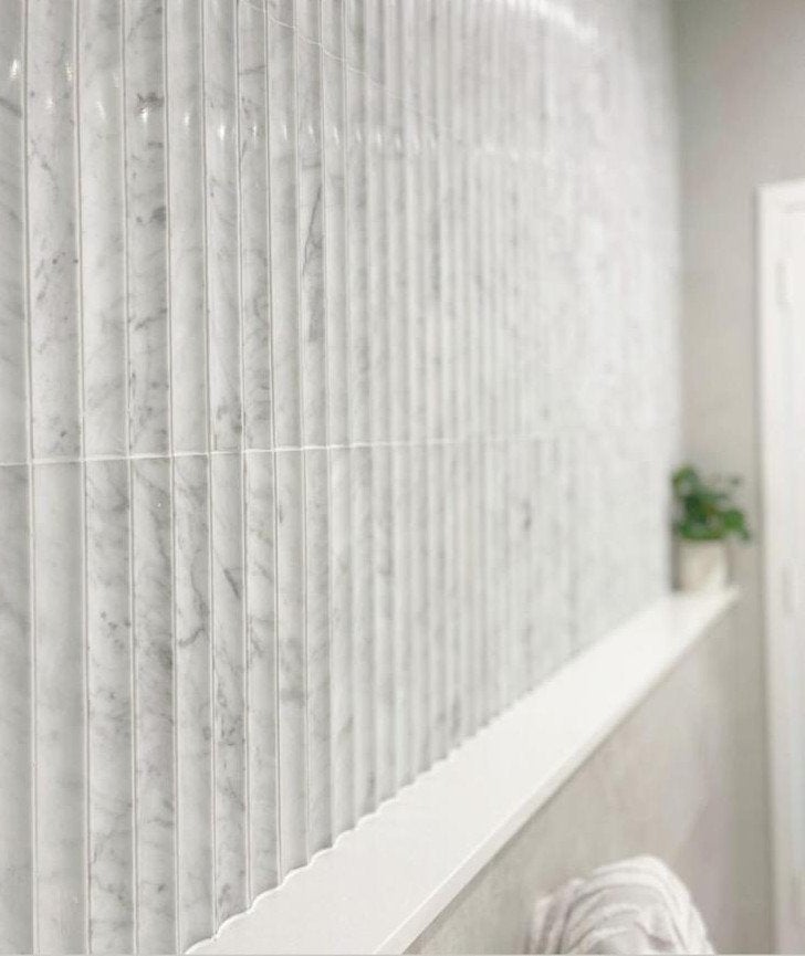 Mosaic Kit Kat Bianca Carrara C 150x6.5x10mm, 20 à 40 cm, Marbre, Enlèvement, 20 à 40 cm