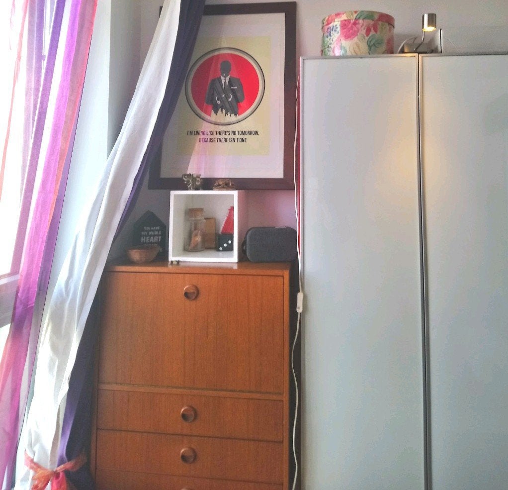Vintage Te zien barmeubel spiegel interieur massief hout TBE, Antiek en Kunst, Ophalen, Rechthoekig, 50 tot 100 cm, 100 tot 150 cm