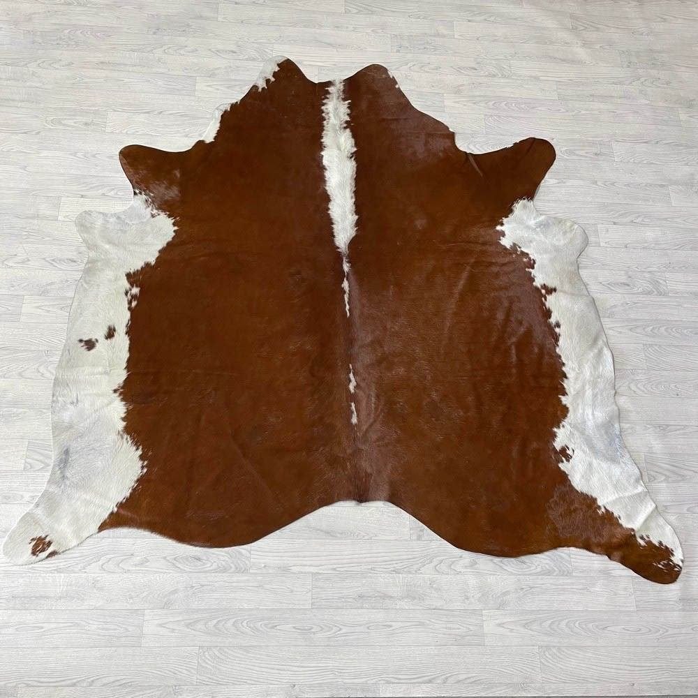 Koeienhuid bruin wit Hereford 200x205cm | Lederstore, Meerkleurig, Wandkleed, Nieuw, Ophalen of Verzenden