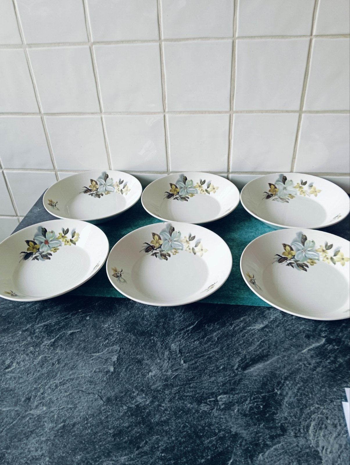 6 retro borden Boch, Antiek en Kunst, Ophalen of Verzenden