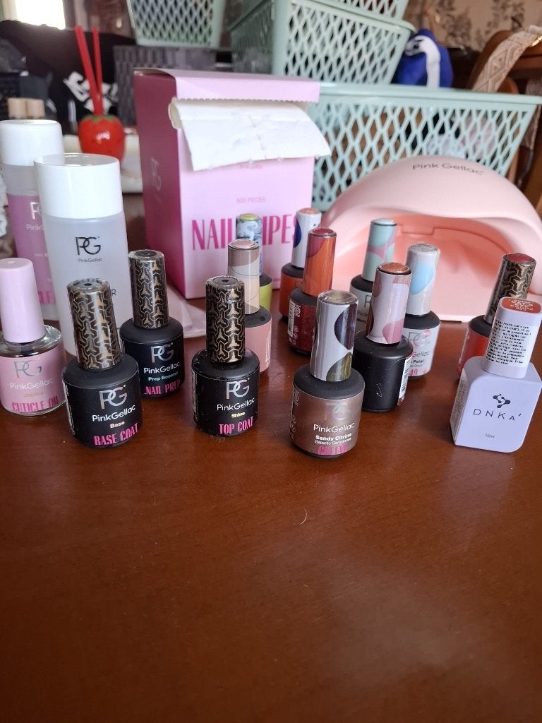 Pink gellac set, Ophalen of Verzenden, Gebruikt, Handen en Nagels, Make-up