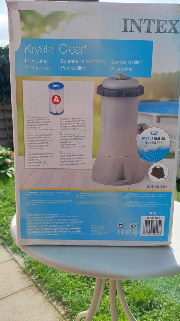 Intex Krystal Clear Filterpomp 3,4 kuub/uur. Met GRATIS ..., Ophalen, Gebruikt, Filter