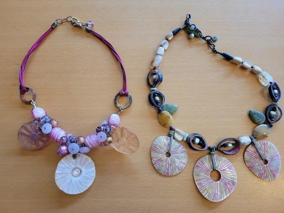 2x ketting juweel Murano, Met hanger, Ophalen of Verzenden, Zo goed als nieuw, Steen of Mineraal