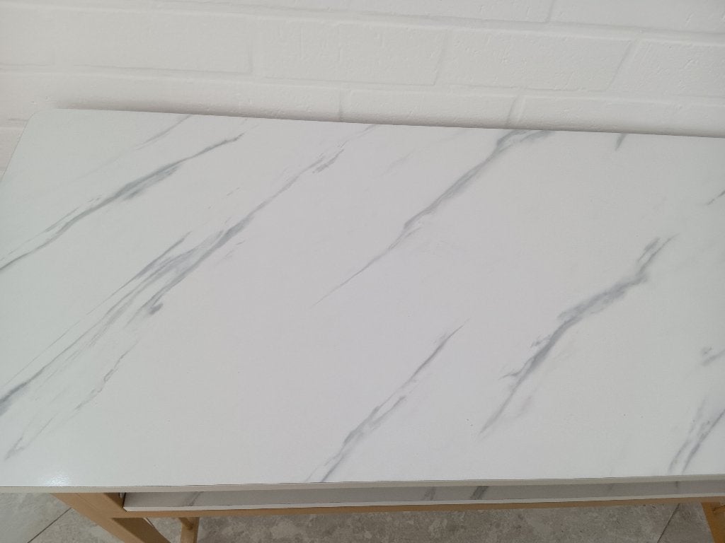 Sidetable met marmerlook, Ophalen, 100 tot 150 cm, Kunststof, Zo goed als nieuw