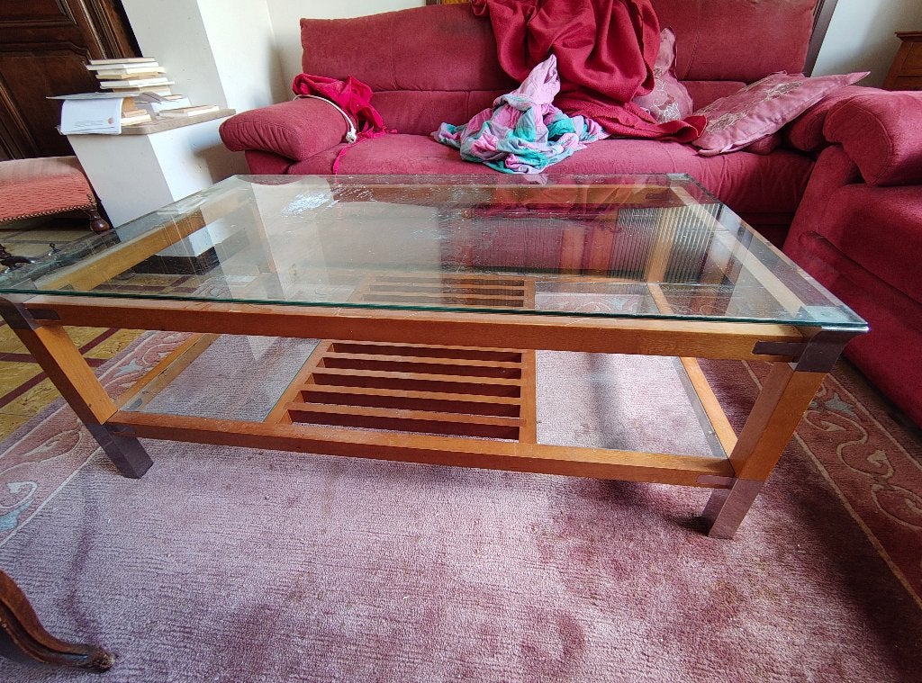 Table basse Pierre Vandel Paris, Maison & Meubles, 100 à 150 cm, Autres essences de bois, Enlèvement, Utilisé
