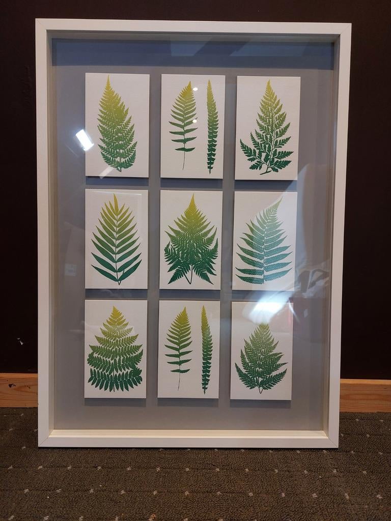 IKEA Olunda schilderij met varenbladeren, Huis en Inrichting, Ophalen, Zo goed als nieuw, 50 tot 75 cm, 50 tot 75 cm