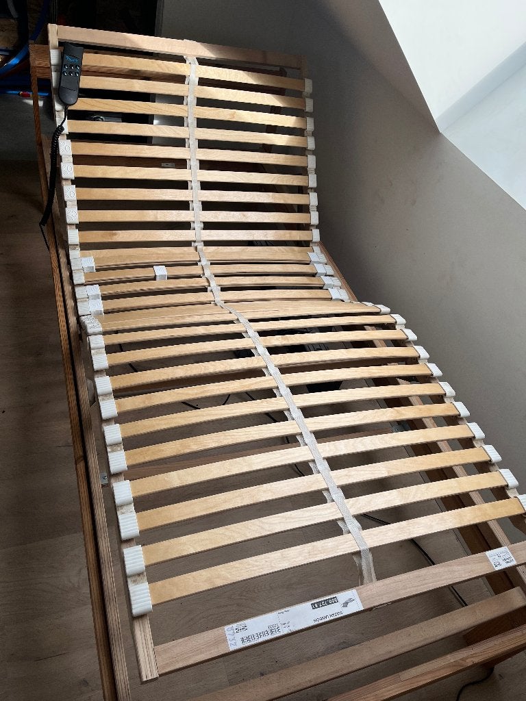 2 Elektrische lattenbodems, Huis en Inrichting, Ophalen, 90 cm, Eenpersoons, Zo goed als nieuw