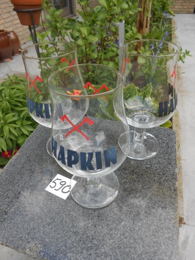bierglas Hapkin M18 -0,33L en 0,50L Hoogte 185mm, Ophalen of Verzenden, Zo goed als nieuw, Bierglas