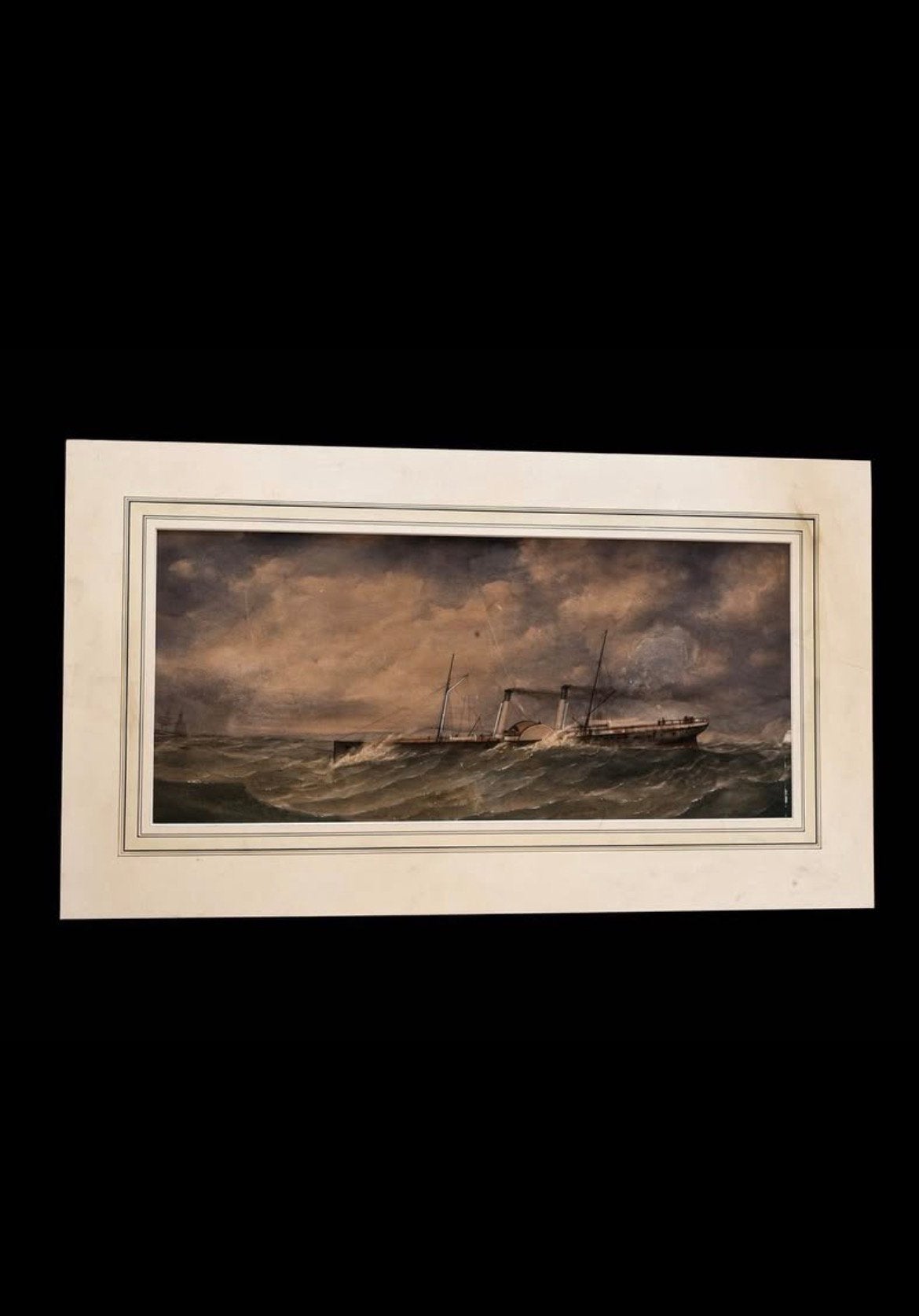 Aquarelle ancienne par Charles Taylor - Marine XIXe, Enlèvement, Classique, Aquarelle, Papier