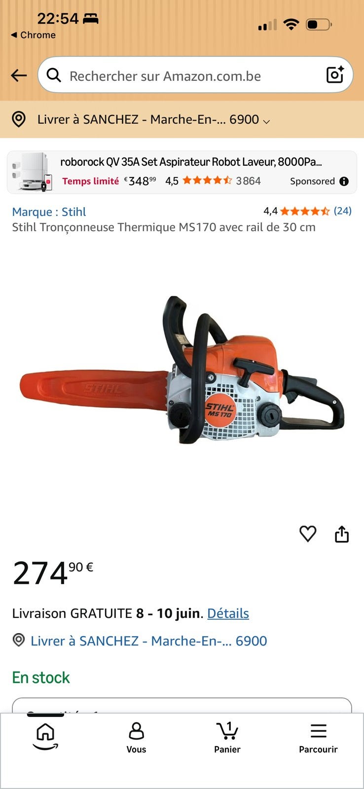 Tronconneuse Sthil ms170, Bricolage & Construction, Outillage | Scies mécaniques, Enlèvement, Comme neuf, Tronçonneuse