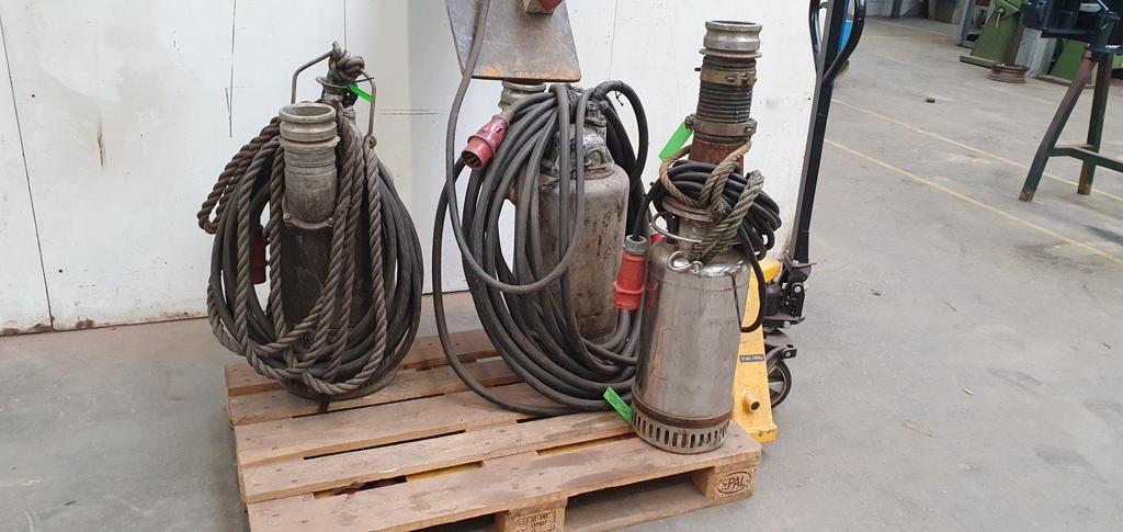 Klokpomp 4 duims 380v aluminium 3 x 100m3 (gebruikt), -, -, Enlèvement, Utilisé