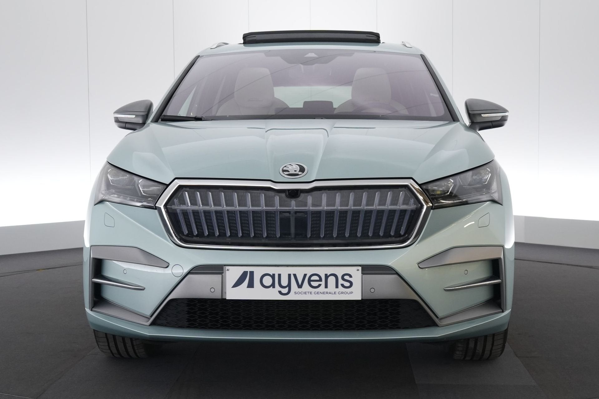 (2GEF598) SKODA ENYAQ, Cuir, Argent ou Gris, Entreprise, Carnet d'entretien