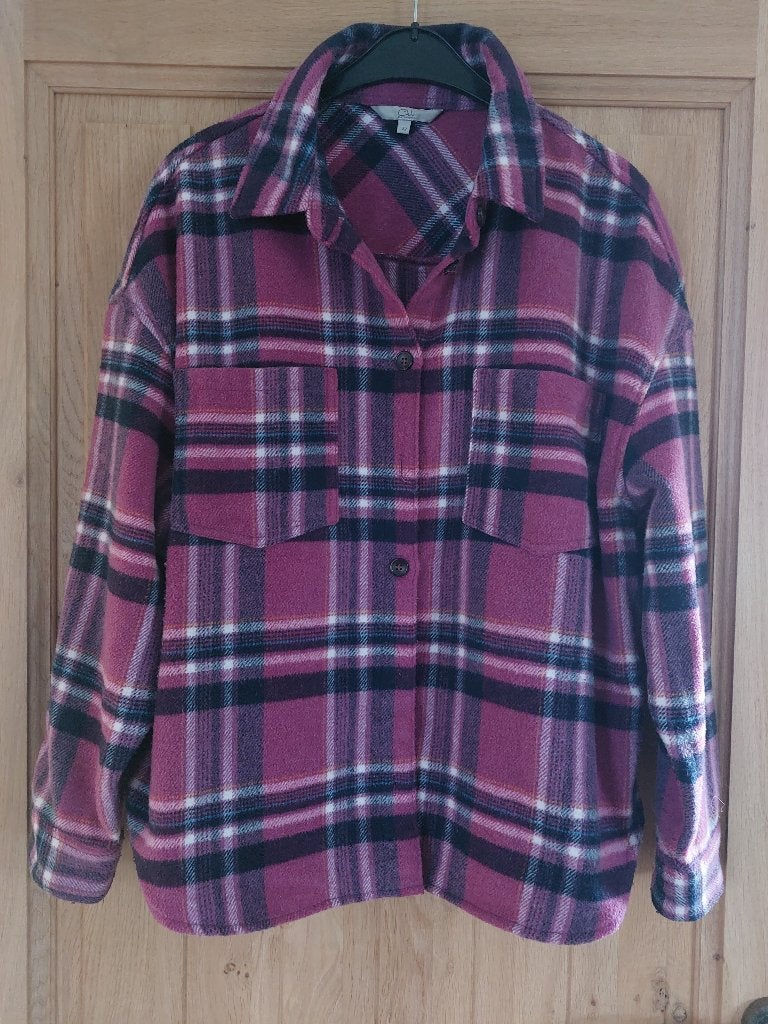 Geruit fleece hemd shacket maat 42, Ophalen of Verzenden, Nieuw, Maat 42/44 (L), Paars