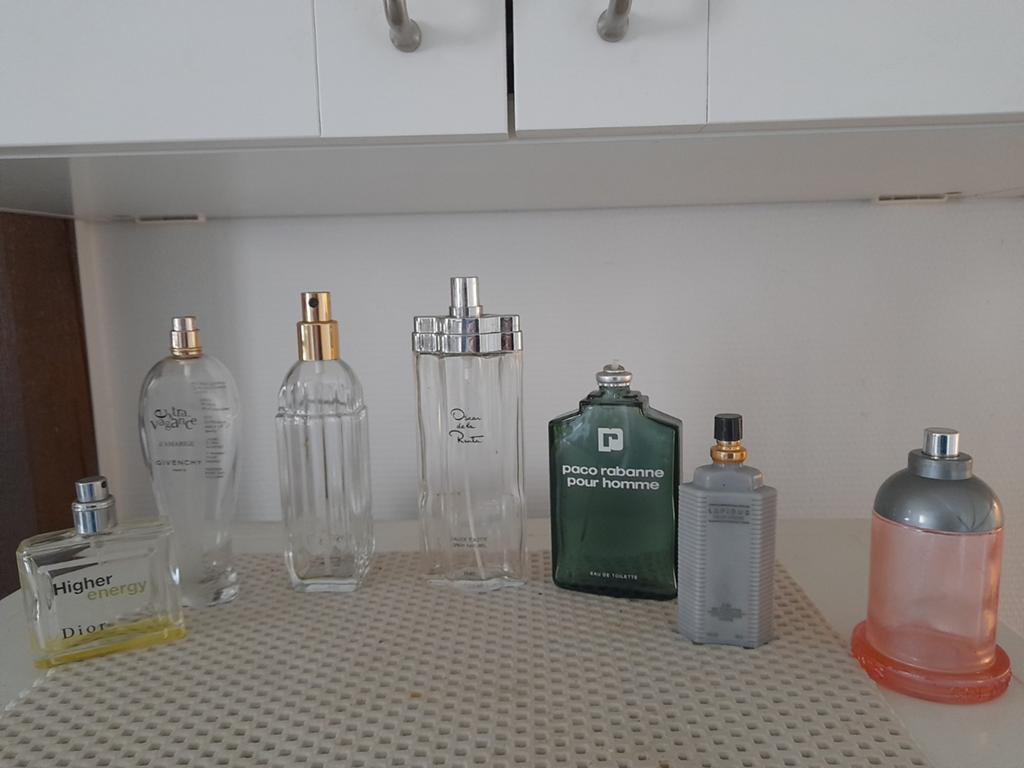 7/Set van 7 lege flessen Dior eau de toilette, Givenchy,.., Verzamelen, Ophalen of Verzenden