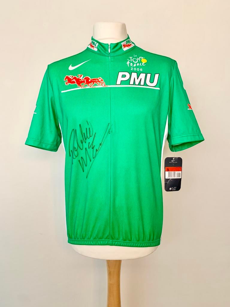 Tour de France 2006 Green Sprinter Jersey signed by McEwen, Sports & Fitness, Cyclisme, Enlèvement ou Envoi, Neuf, Vêtements
