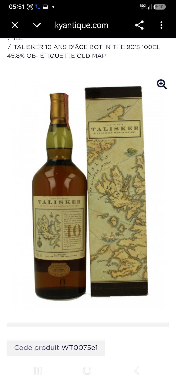 Sckotch wisski Talisker 10, 1L   ., Collections, Neuf, Autres régions, Enlèvement ou Envoi, Pleine