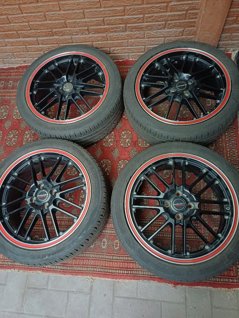 4 x band Tyfoon op aluminium velg Borbet, Auto-onderdelen, Ophalen, Gebruikt, Banden en Velgen, 17 inch