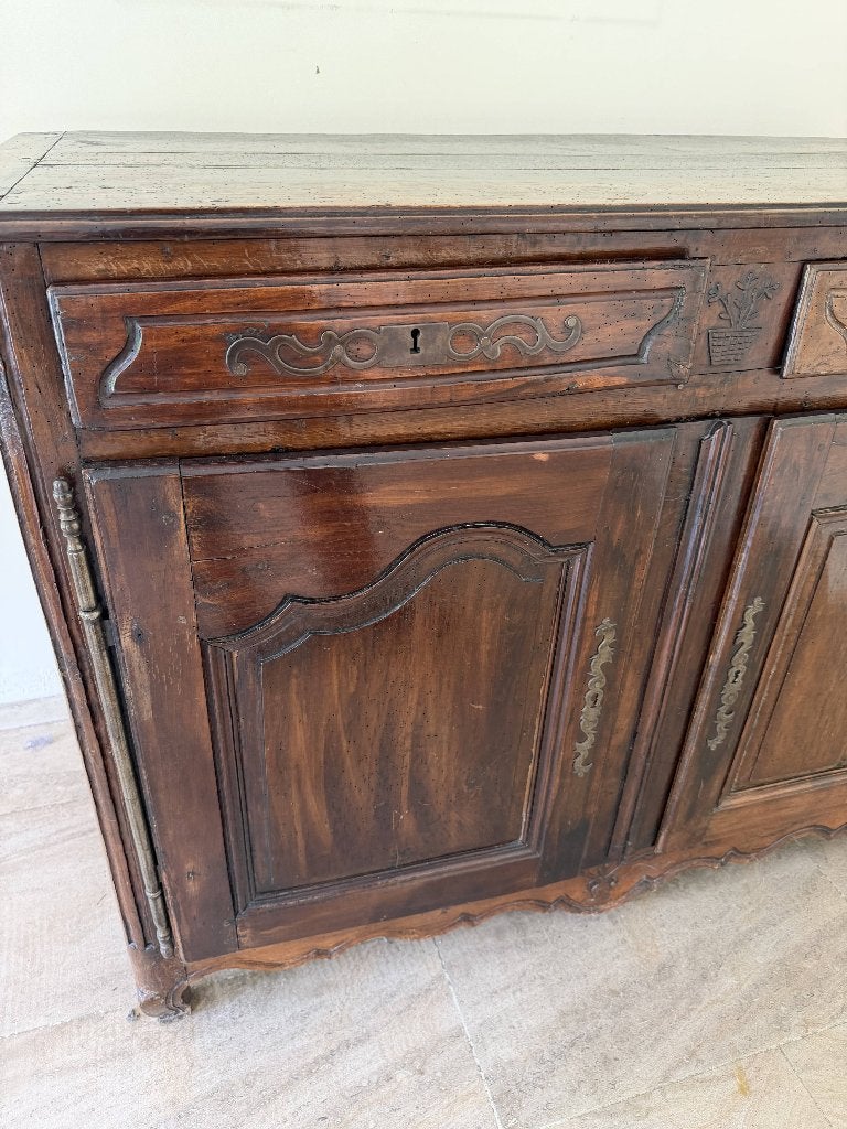Buffet ancien Louis XV provincial en noyer – XVIIIe / XIXe s, Enlèvement