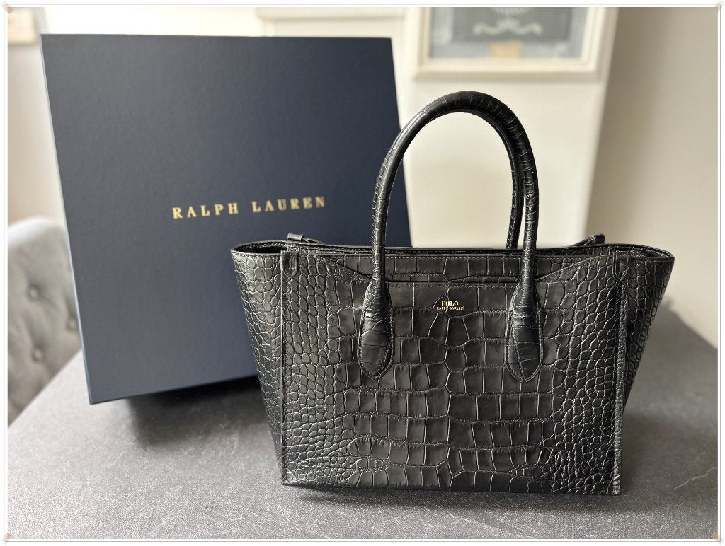 RALPH LAUREN – SAC CUIR « SLOANE », Enlèvement ou Envoi, Utilisé, Noir, Sac à main