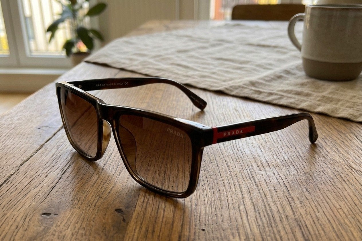 Lunettes de soleil Prada pour hommes — Polarisées/Nouveautés, Neuf, Autres marques, Enlèvement ou Envoi, Brun