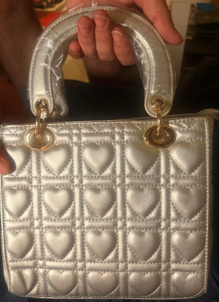 Zilveren handtas met hartjes (klein), Ophalen of Verzenden, Nieuw, Overige kleuren, Handtas