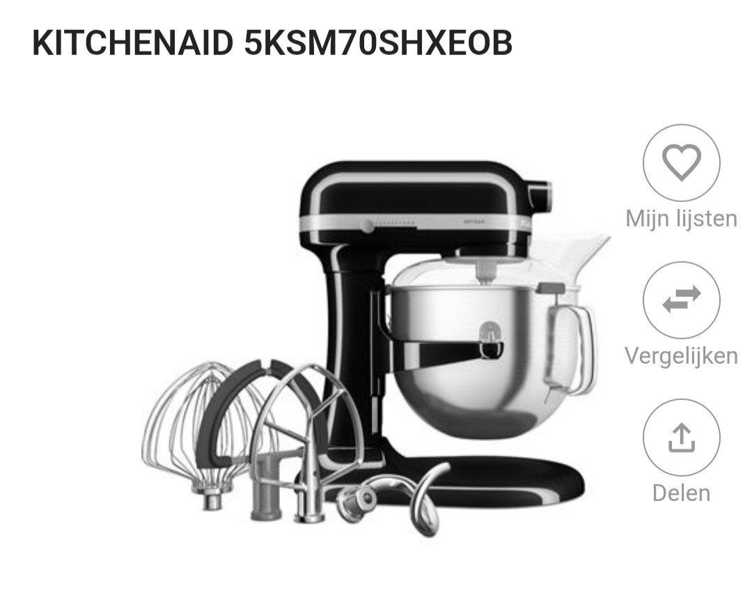 robot cuisine kitchenaid ARTISAN 6L6 noir NEUF, Electroménager, Enlèvement, Neuf