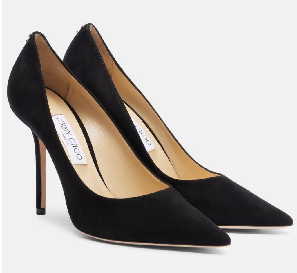 JIMMY CHOO Escarpins Daim noir - 38.5, Kleding | Dames, Schoenen, Zo goed als nieuw, Pumps, Zwart, Ophalen of Verzenden