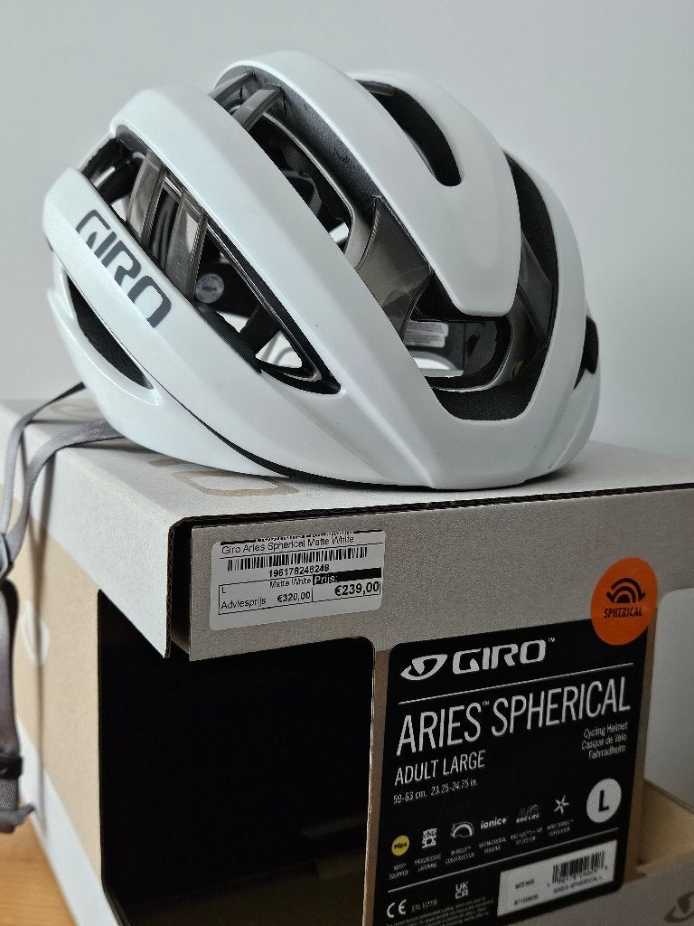 Casque de vélo Giro Aries Spherical taille L (blanc), Enlèvement ou Envoi, Comme neuf, GIRO, L