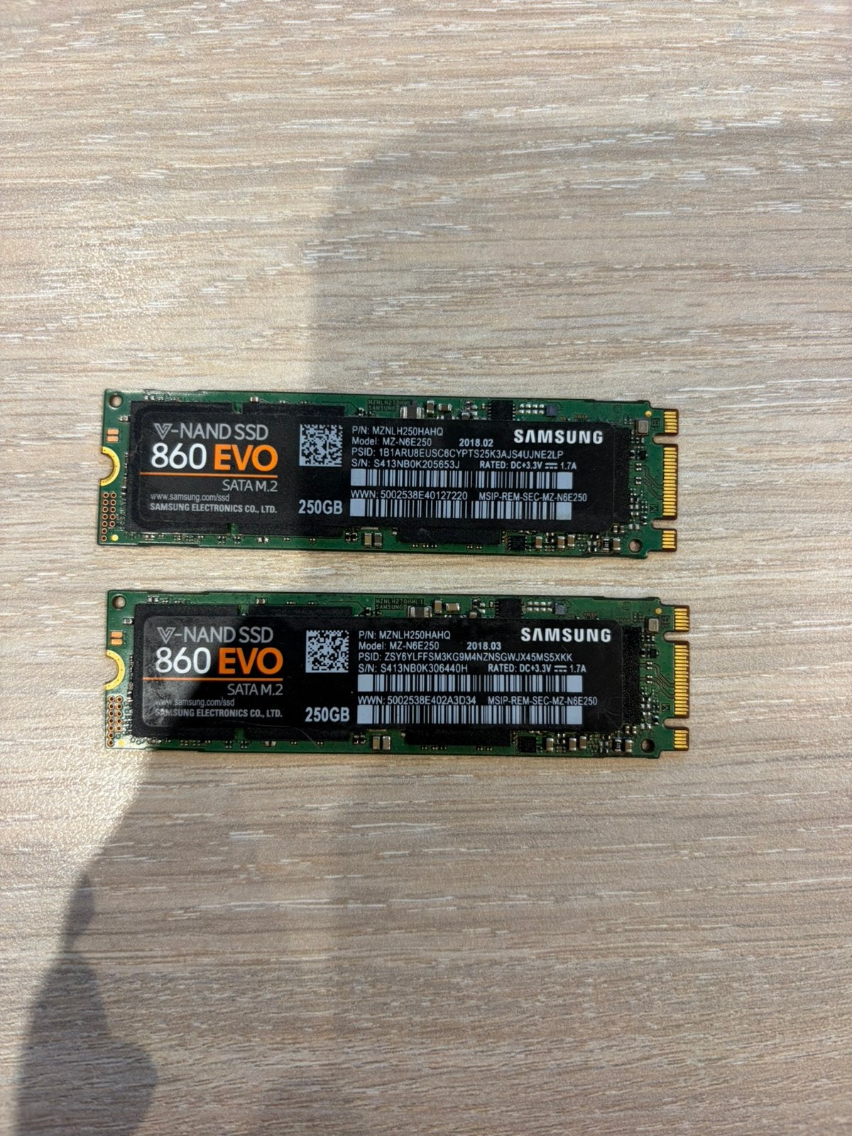 2x 250gb samsung SATA m.2, Intern, Gebruikt, SSD, Ophalen of Verzenden