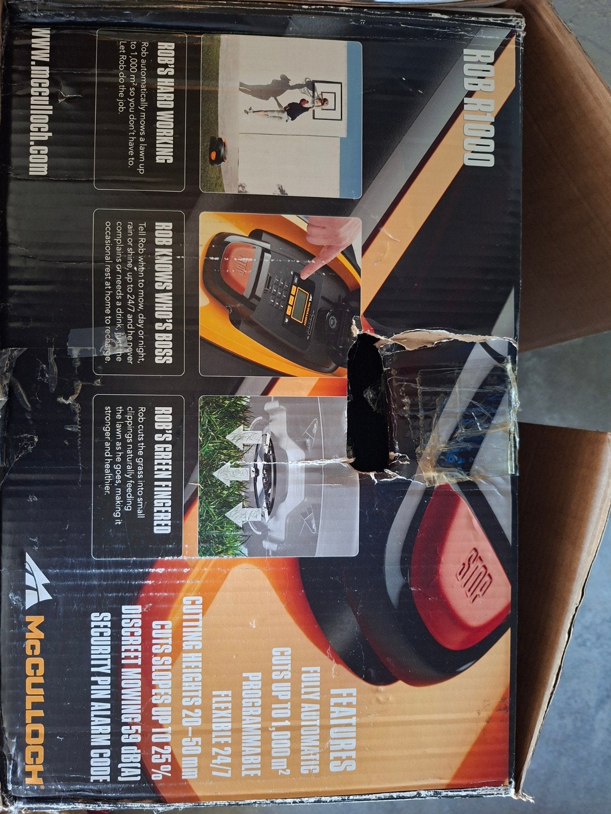 Robot maaier MC Cullogh ROB R1000. Nieuw - nooit gebruikt, Enlèvement, Neuf, Moins de 20 cm, McCULLOCH