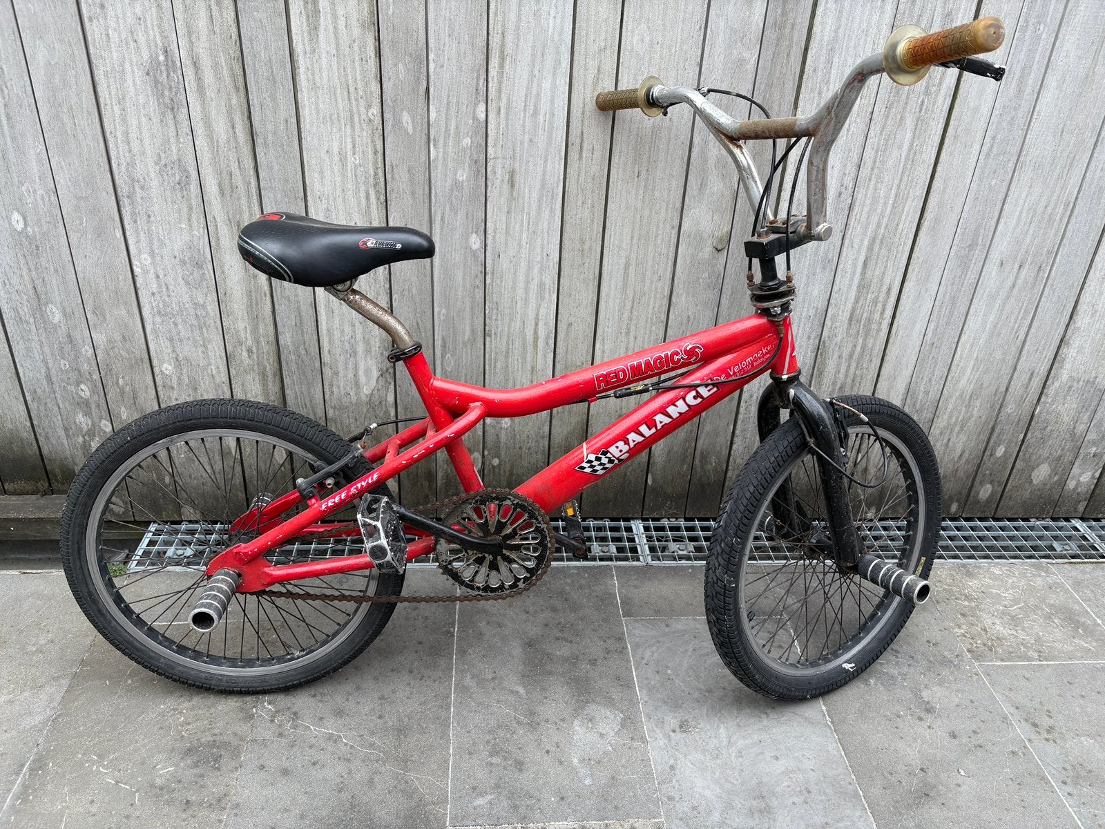 Free ride kinderfiets rood, Ophalen, Gebruikt, Staal, Velgrem