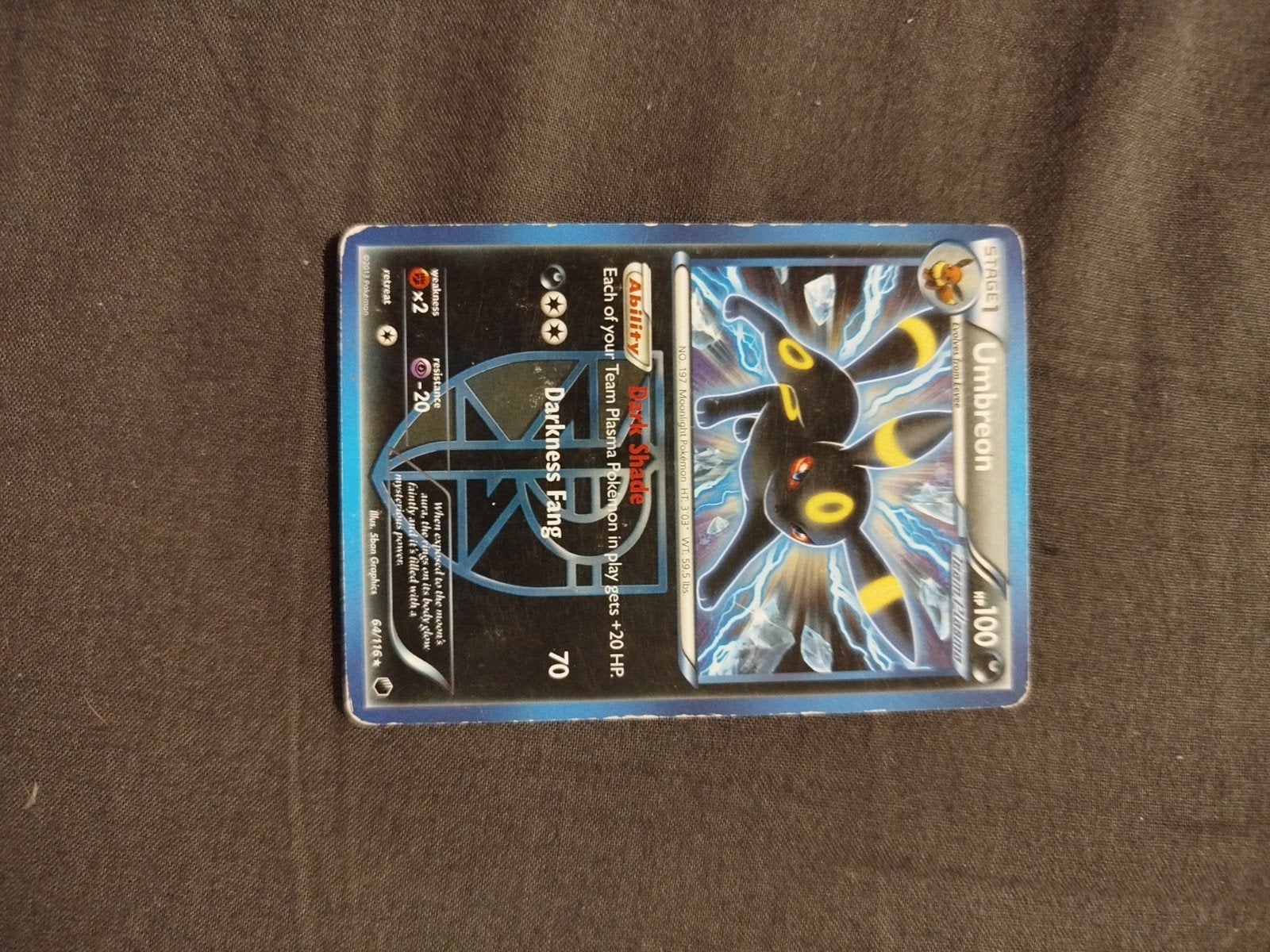 Pokemon kaart Umbreon, Ophalen
