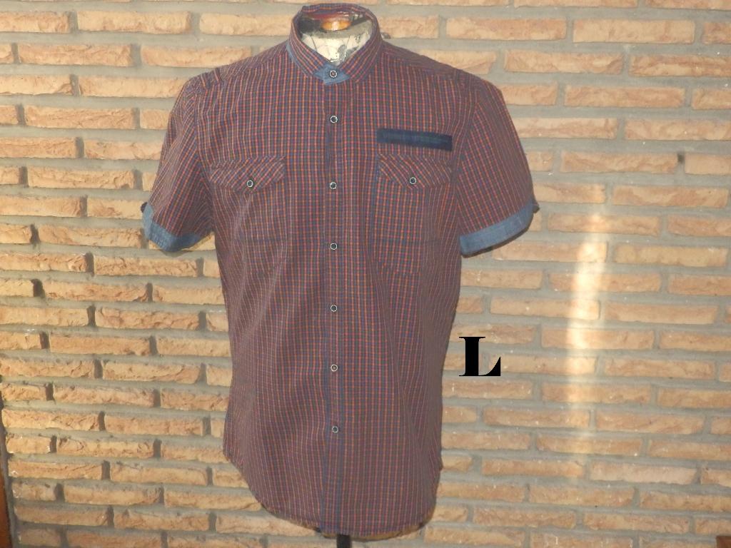 (5)- chemise homme t.L orange noire -  C&A -, Kleding | Heren, Overhemden, Oranje, Zo goed als nieuw, Halswijdte 41/42 (L), C&A