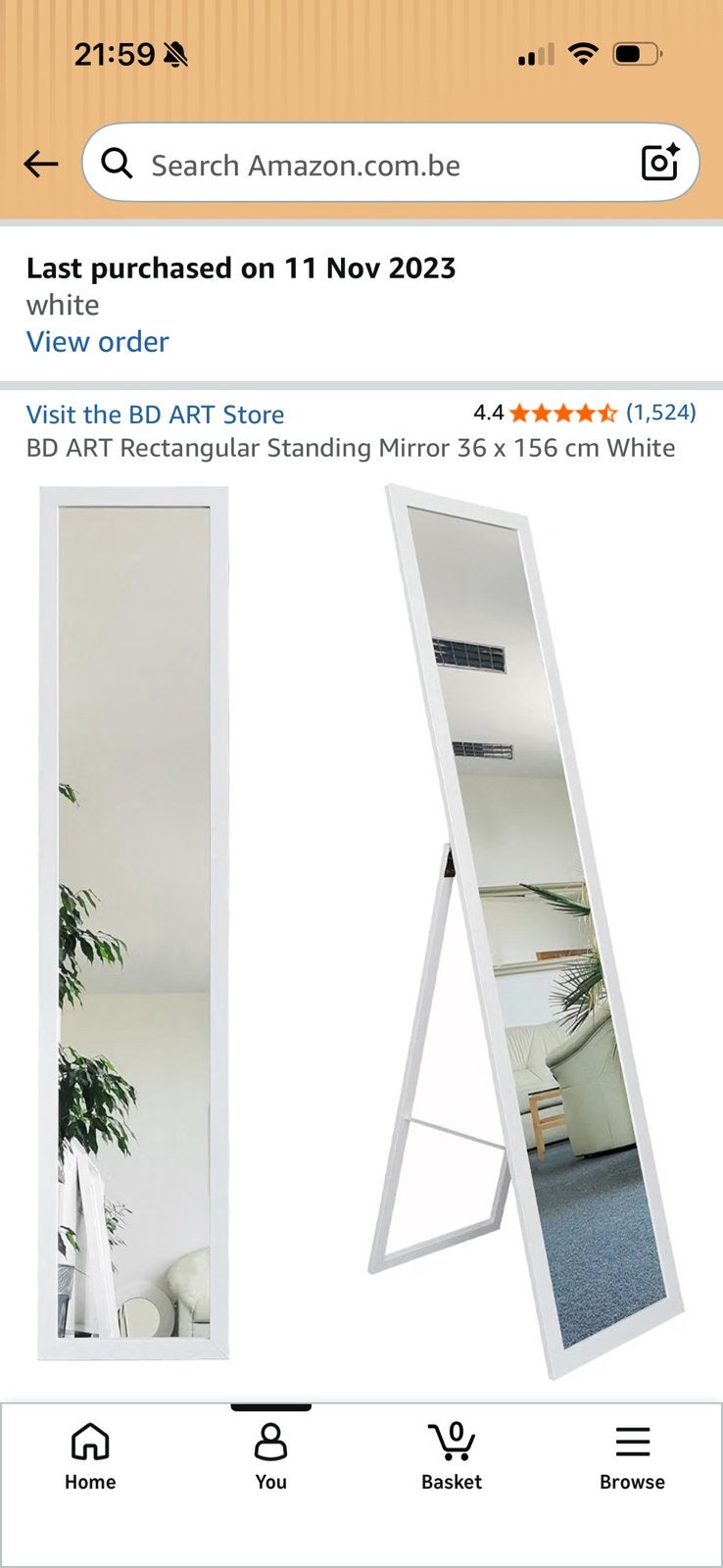 Standing Mirror 36 x 156 cm, Maison & Meubles, Enlèvement, Comme neuf