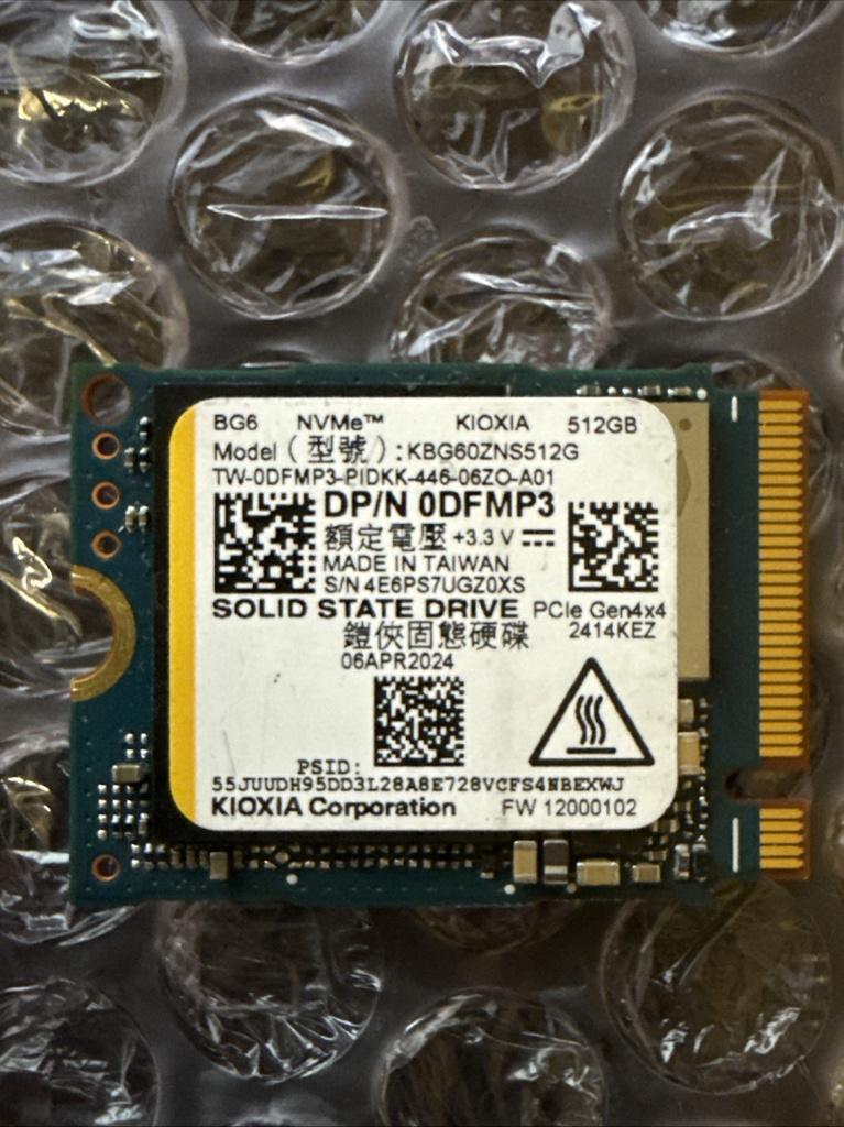 512Gb 256Gb SSD Kioxia BG6 BG5 NVMe M.2 Type 2230 Gen 4x4, Intern, SSD, Ophalen of Verzenden, Laptop