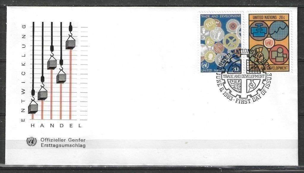 ONU New York 1983 - Yvert 388-389 - Développement (ST), Envoi, Affranchi
