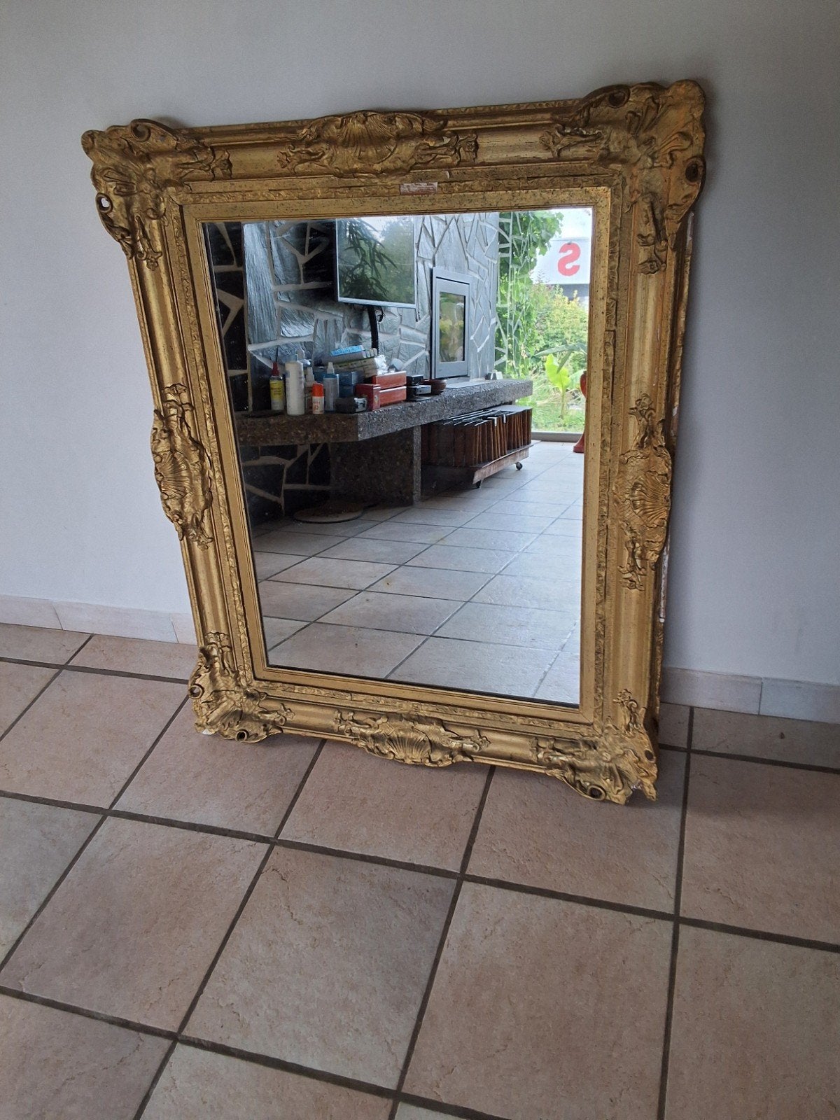 Très beau miroir ancien 110 cm sur 85, Enlèvement