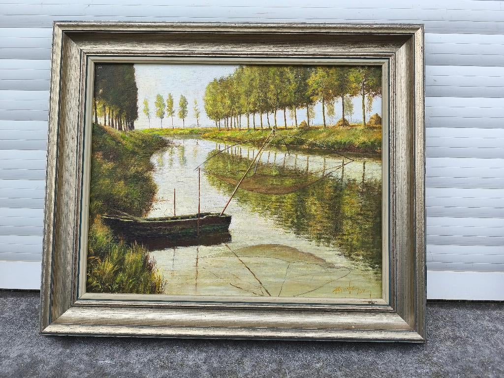 Huile sur panneau signe bracke luc, Antiek en Kunst, Kunst | Schilderijen | Klassiek, Ophalen of Verzenden