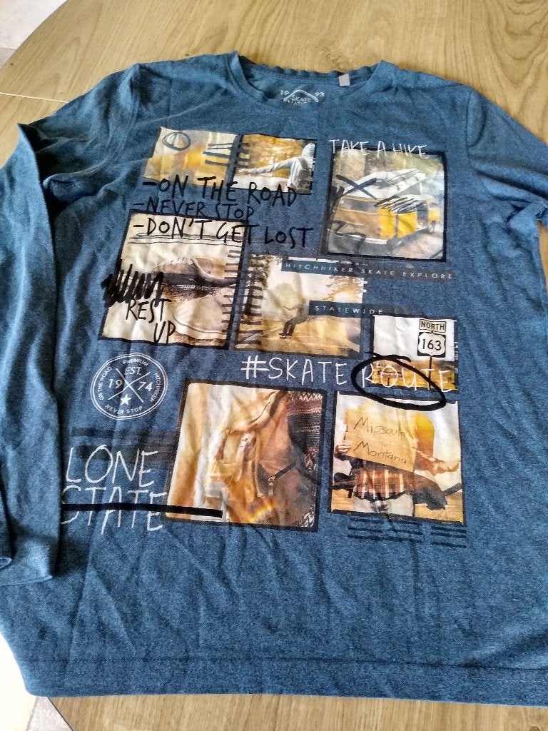 t shirt lange mouw, Kinderen en Baby's, Kinderkleding | Maat 158, Ophalen of Verzenden, Zo goed als nieuw, Jongen, Shirt of Longsleeve