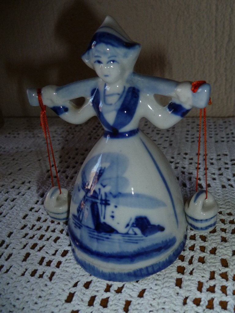 Vintage Delfts blauw porseleinen tafelbel, Antiek en Kunst, Ophalen of Verzenden