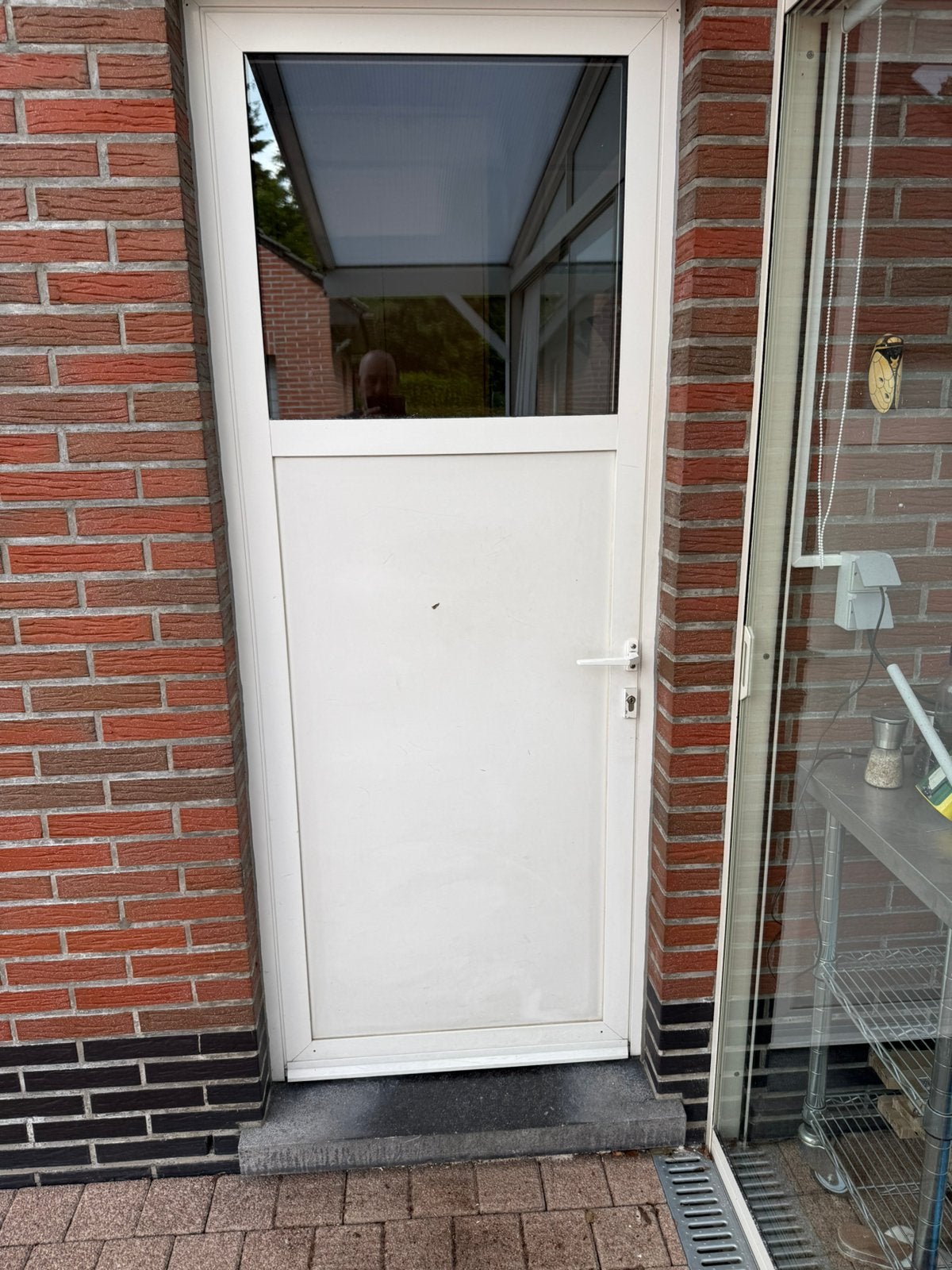 Mooie deur in Alu wit, Doe-het-zelf en Bouw, Deuren en Vliegenramen, Ophalen, Zo goed als nieuw