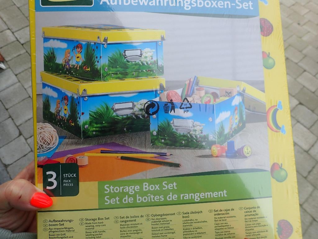 opbergboxen set van 3 voor kinderen, Hobby en Vrije tijd, Ophalen of Verzenden, Nieuw