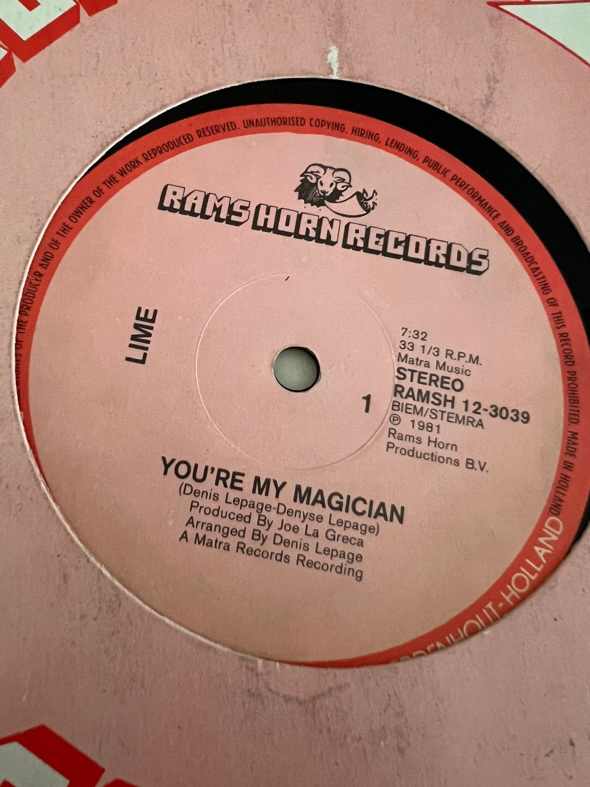 Lime - you’re my magician, CD & DVD, Vinyles | Dance & House, Enlèvement ou Envoi, Comme neuf, Disco